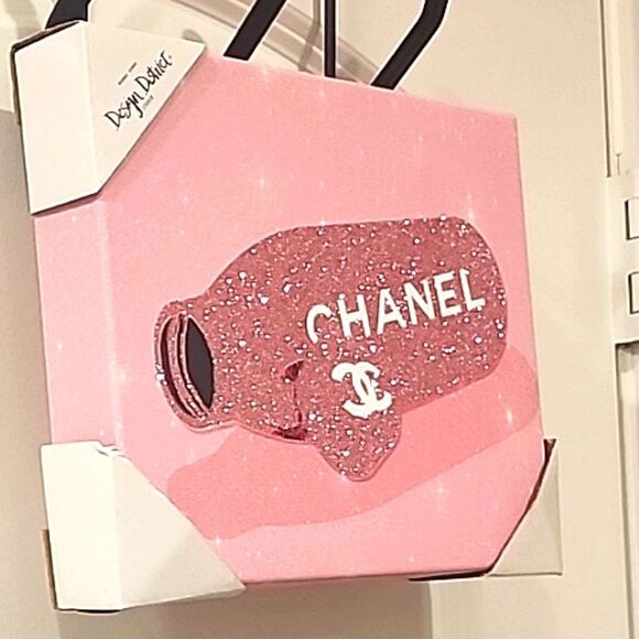 Design District Poppin Bottles w/Chanel Glitter Embellished Canvas Wall Art - Picture 4 of 5